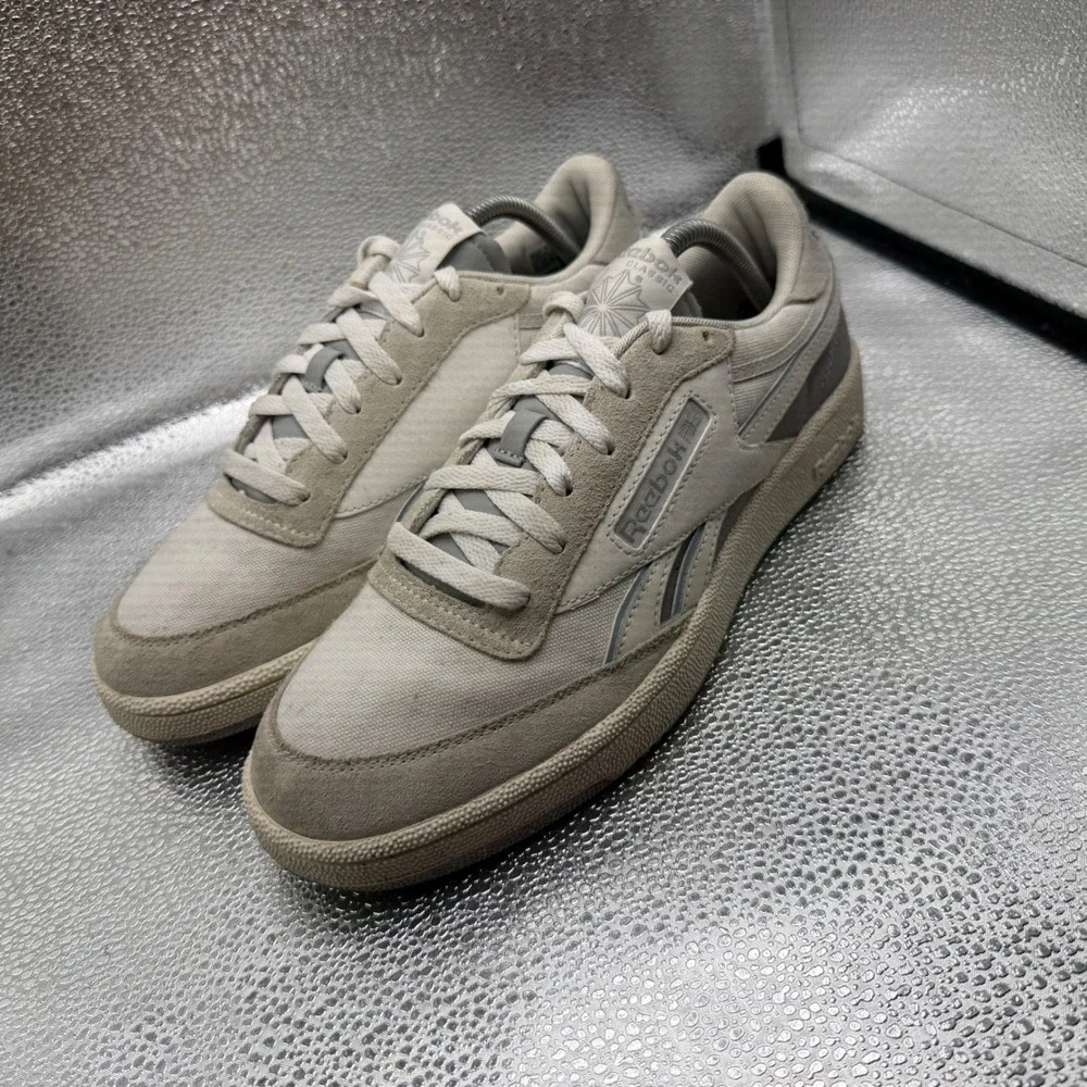 Size 9.5 Reebok Club C Revenge Sneakers Mens Grey Good Canvas Suede 100201203